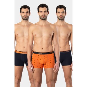 Cacharel Erkek Desenli Likralı Boxer 3'lü Paket 1339/Lacivert 4