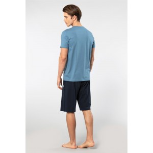 Cacharel Erkek 2193/İndigo Kısa Kollu Modal Bermuda Takımı