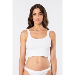 Türen Kadın Askılı Ribana Crop Atlet 3405/Beyaz